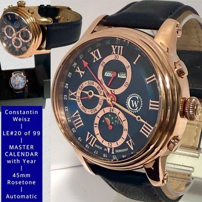 45mm Auto MASTER CALENDAR | LE#20 / 99 | Rosetone Case | Constantin Weiss Watch