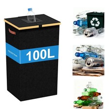 100L Large Recycling Bin Rubbish Dustbin Recycle Waste Kitchen Outdoor NEW
