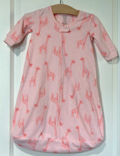 Just One You Carter's Fleece Sleep Sack Gown Pink Giraffes Girl Size 3-6 Months