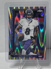 2025 Topps Chrome RayWave Refractor Lamar Jackson #24 Baltimore Ravens
