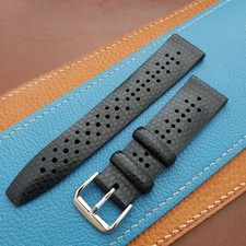 22mm Rubber Black Tropical Vintage 1960s 1970s Style Diver Watch Strap