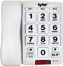 TBBP-3-WH Big Button Corded Phone with Speakerphone for Seniors and Ease