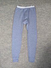 Vintage USA Duofold Mens Long Underwear Wool Thermal Base Layer Size Large Blue