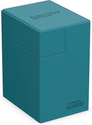 Flip'N'Tray 133+ Deck Case for TCG Cards & Dice, Petrol with Magnetic Closure
