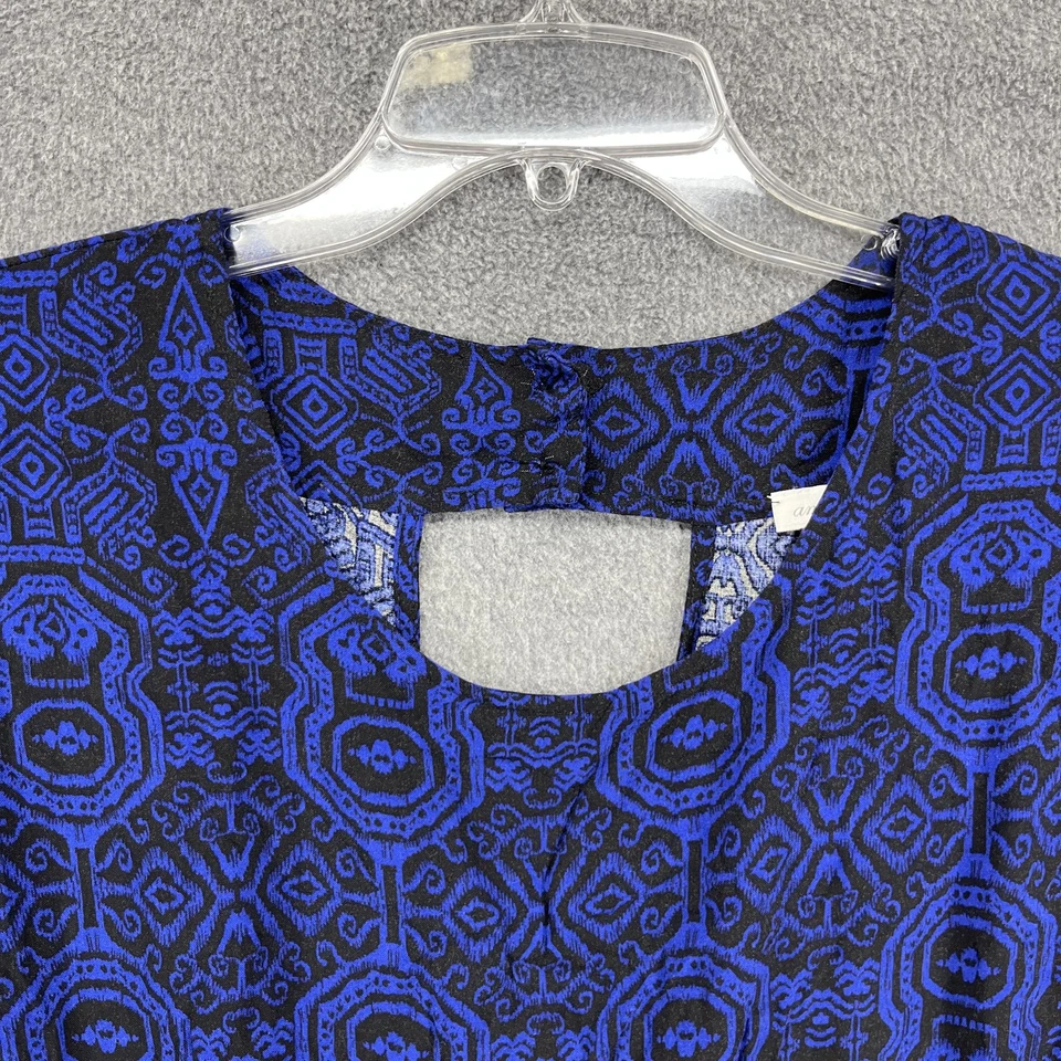 Ambiance Apparel Romper Womens Small Geometric Print Keyhole Back Rayon Jumpsuit - Image 3 of 4