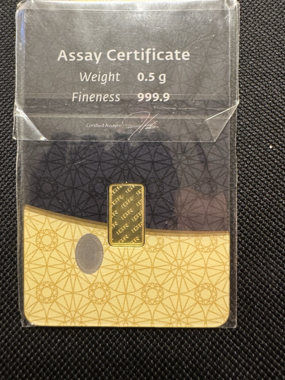 0.5 Gram IGR Gold Bar • 999.9 Fine • Sealed Assay Card • Istanbul Gold Refinery