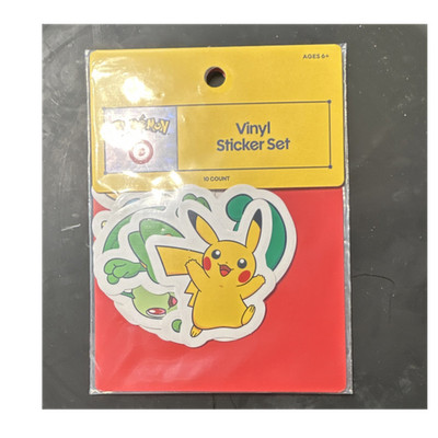 Pokémon Pikachu Vinyl Sticker Set 10 Count Multicolor Kids Pokémon Theme