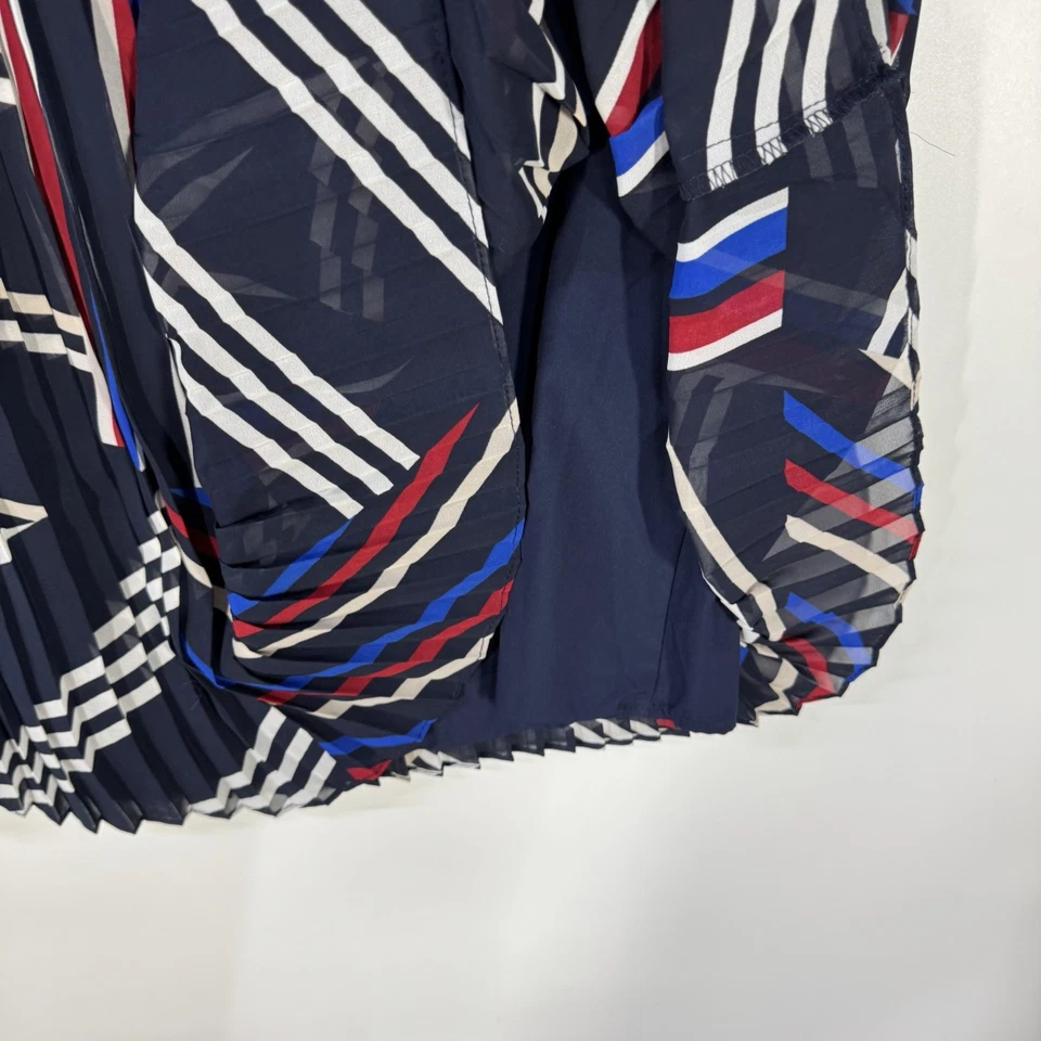 Falda para mujer Roz & Ali 2X multicolor plisada midi estampado geométrico pull-on nueva Foto 3 de 4