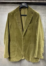 DRAKE’S London olive green Corduroy Sportcoat sz. 42 Made in Italy MSRP $1500