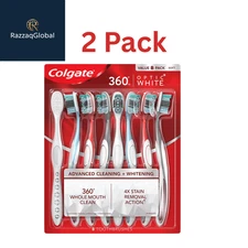 Colgate Optic White 360 Soft Manual Toothbrush, 8 ct, 16 ct (2 Packs)