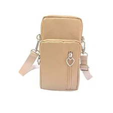 Small Crossbody Wallet Phone Bag Women Mini Crossbody Purse Cell Phone Khaki