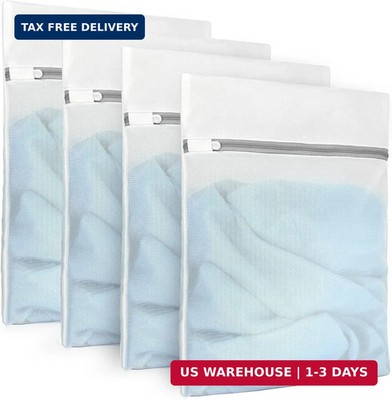4Pcs Durable Fine Mesh Laundry Bags for Delicates 12 x 16 Inches (4 Medium)