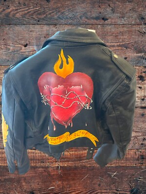 Motorcycle Leather Jacket With Logo On Back Thunderbird Leather