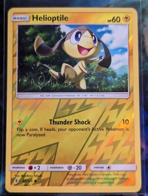 Pokémon TCG Card: Helioptile 43/145 - Common Reverse Holo (Sun & Moon: Guardians Rising)