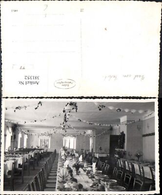 381352,Fotokunst Festsaal Speisesaal Gedeckte Tische Girlanden Essen Saal v. Fad