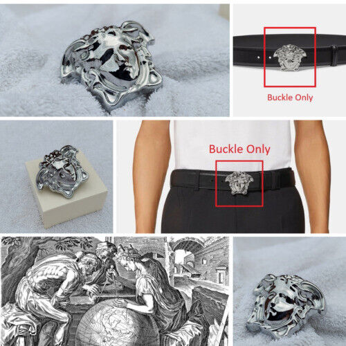 Versace La Medusa Baroque Reversible Leather Belt Silver Versace La Medusa Baroque Reversible Leather Belt Silver