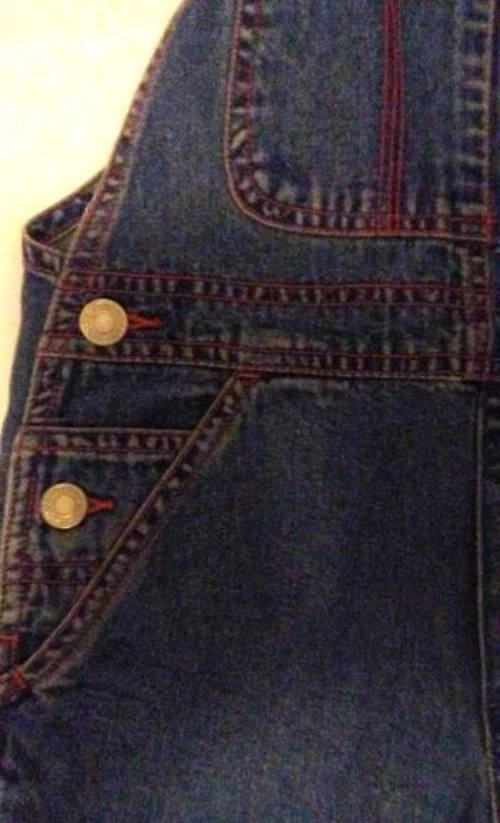 Pre-owned GAP kids Light Blue Denim Florals Overalls Size XS Girls - Image 4 of 4