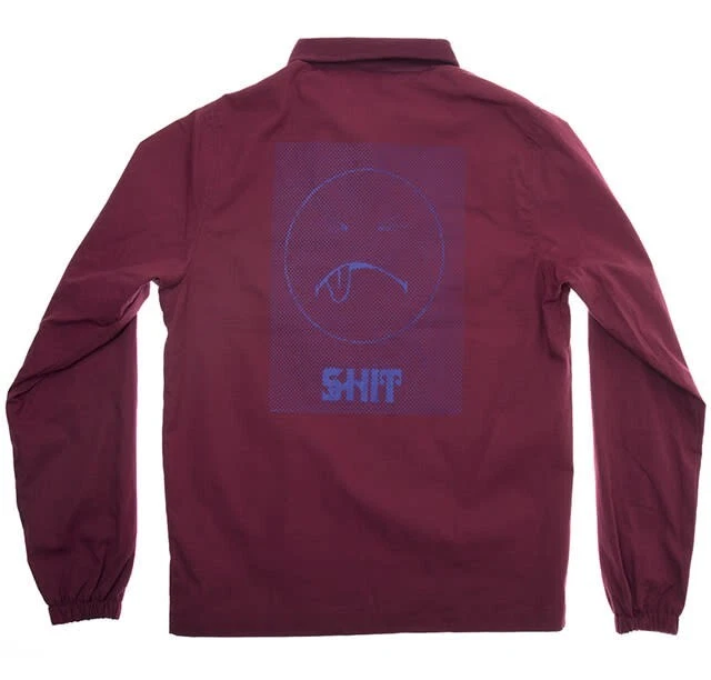 Vintage FA F*cking Awesome SH*T Cotton Ripstop Coach Jacket Size L Maroon 2015 - product detail image 1