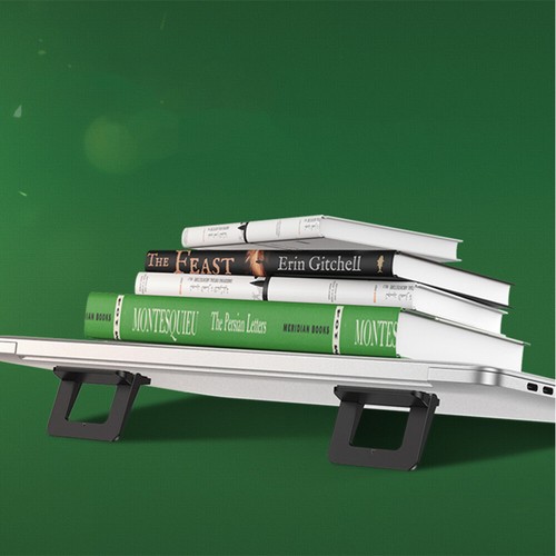 2 Pcs Laptop Stand Foldable Riser Portable Bracket Holder for Desk - Afbeelding 9 van 12