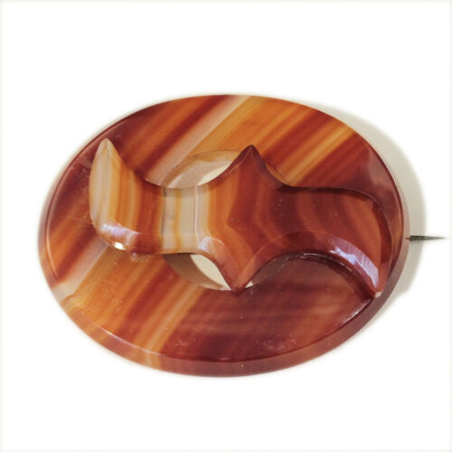 Lovely Vintage oval Agate brooch - Picture 1 of 3
