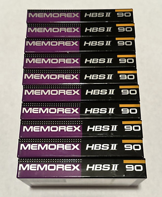 Set of 10 New Sealed Memorex HBS II High Bias Cassette Tapes Made In Korea