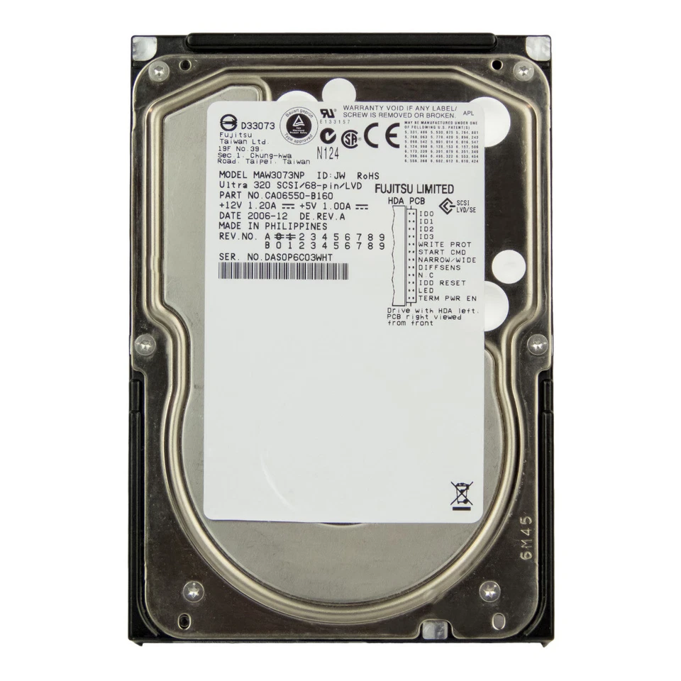 Fujitsu 73GB 10K 8MB SCSI U320 68-PIN 3.5'' MAW3073NP - Image 3 of 3