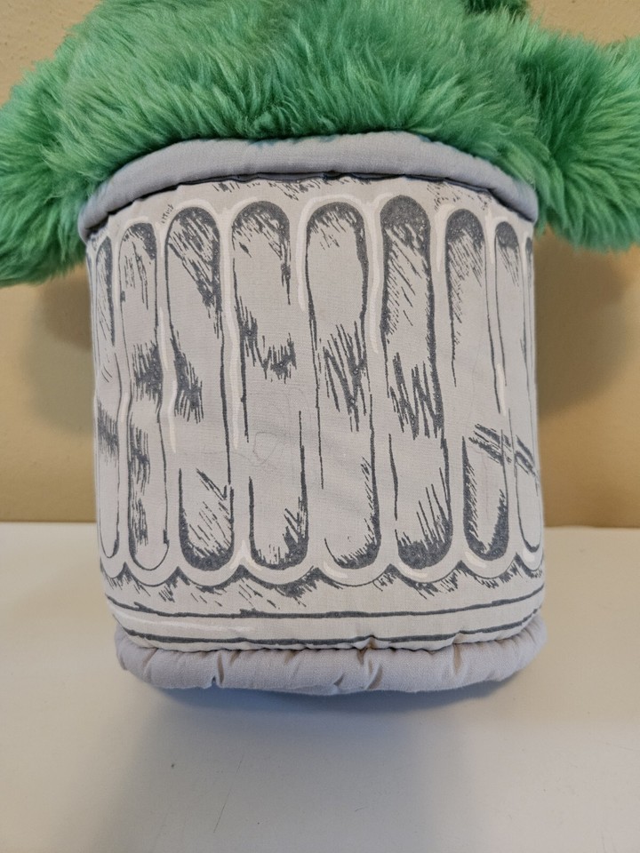 1986 Sesame Street 15"Oscar The Grouch Trash Can Plush Puppet , Big