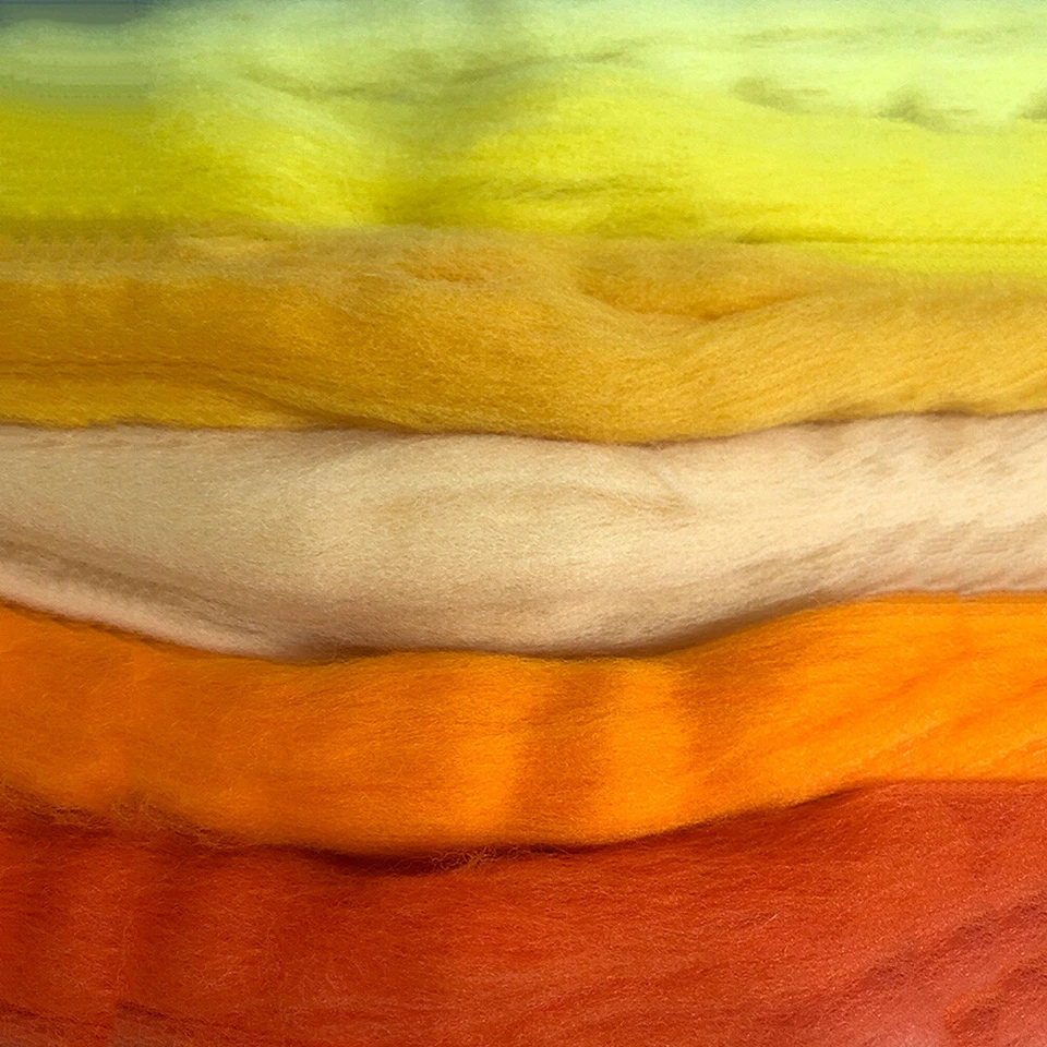 30G Gradient Wool Felt Fiber Roving Needle Needlework Spinning Handmad Craft DIY - Image 3 of 4