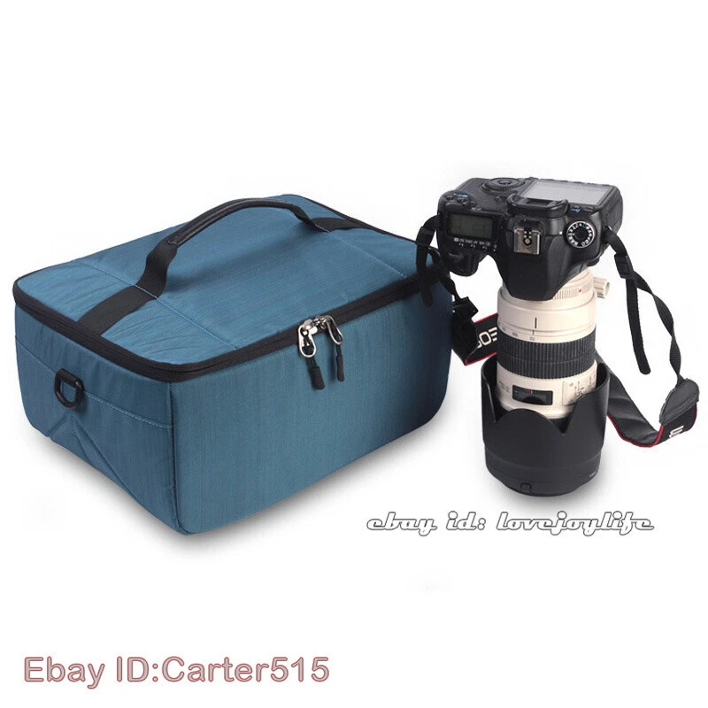 Bolso de hombro grande con lente de cámara DSLR estuche insertable partición para Canon Nikon Sony Foto 2 de 4