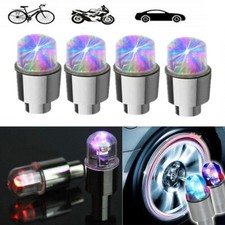 4pz Viti Stelo Valvola Aria Pneumatici Ruota Auto Tappi Luce LED Copertura Accessori
