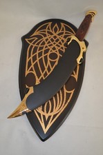 Lord Of The Rings Elven Dagger of Strider( Aragorn) Leather Scabbard Wall Plaque