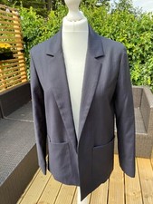 Ladies - A.p.c - Taylor- Navy Blue Wool Throw-on Jacket  - Size 36