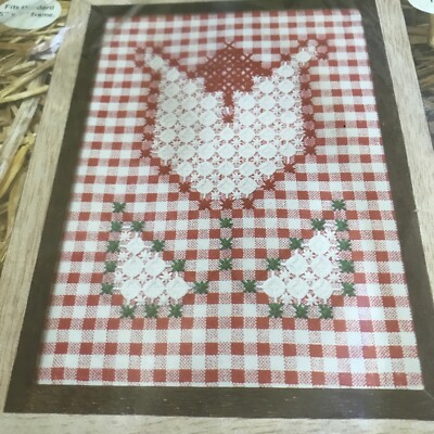 Vintage Chicken Scratch Kit Cross Stitch Embroidery Gingham Tulip