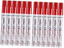  Paint Pens Paint Markers, 12 Pack Waterproof Oil-Based Paint Pen Set Quick Red