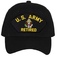 TOP HEADWEAR Mens Retired Military Veteran Hat - Adjustable Hook  Loop Baseball