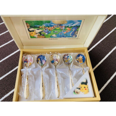 Four Seasons Pokemon (Gold) Spoons 5-piece set cutlery set Japan