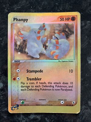 Phanpy - 62/109 - Common Reverse Holo  EX Ruby & Sapphire Pokemon Card E29