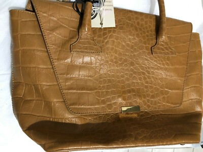 Iacucci Italian Leather Croc and Pebble Honey Satchel Convertable NWT