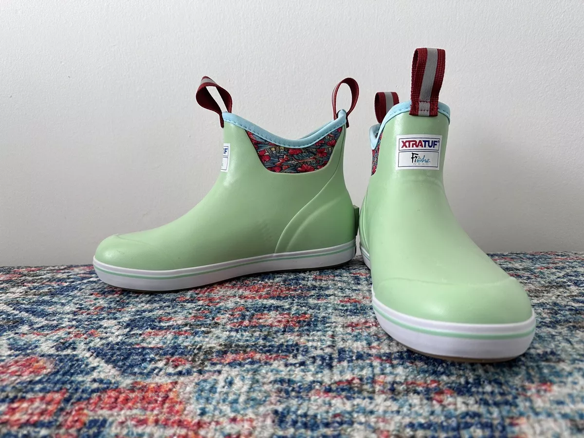 Xtratuf Women s 8 In Fishe Wear Ankle Deck Boot Seafoam Bonefish