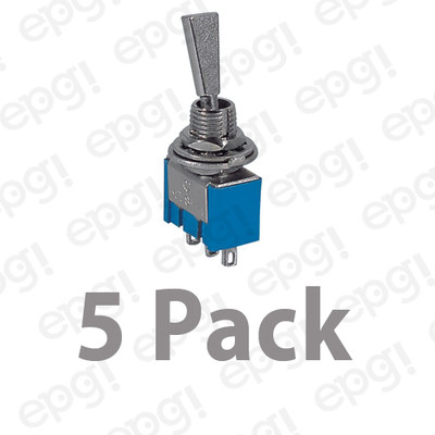 5 PACK - SPDT (ON/ON) MINI BAT HANDLE TOGGLE SWITCH 6A-125VAC # 66-1226-5PK