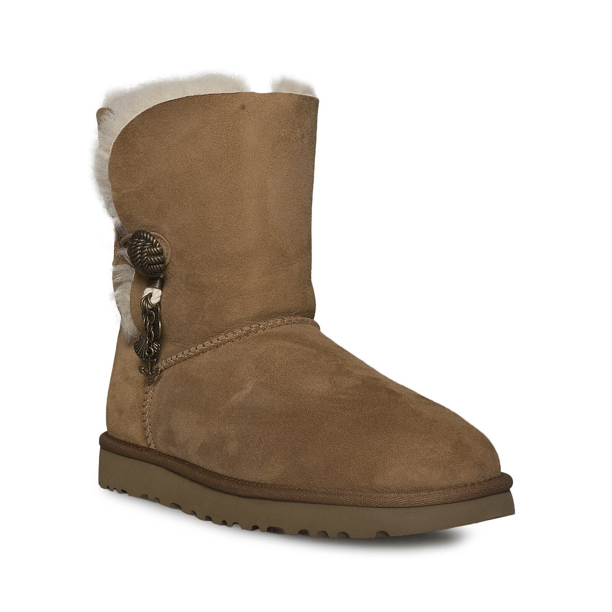 【BAON】Dunky String Sheep Ugg Boots UGG BRIANA CHESTNUT SUEDE SHEEPSKIN METAL CHARMS WOMEN'S