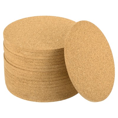 18Pcs Cork Coaster for Drink, 100mm/3.94inch Round Cork Mats (4mm Thick)