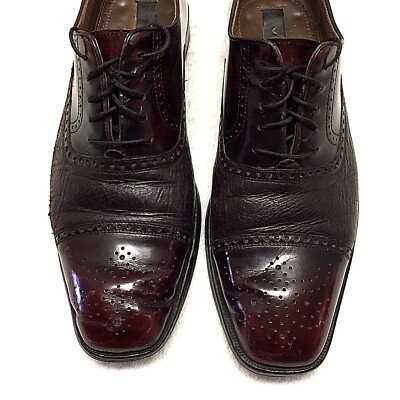 Mezlan Andrew Oxford Dress Mens Shoes Burgundy Sz 9M Made in  display picture 3