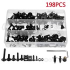 198pcs Motorcycle Fairing Spring Screws Nut Kit for Honda/Yamaha/Kawasaki/Suz uki