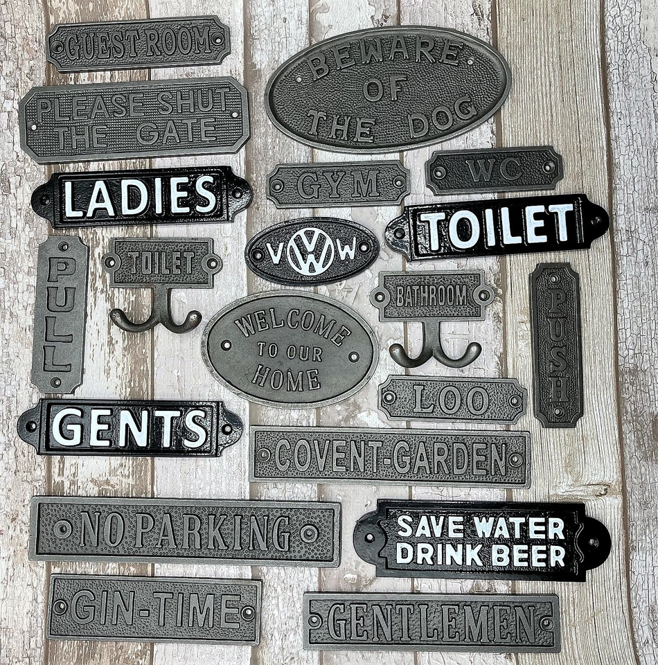 WALL PLAQUE/SIGN CAST IRON - OVER 130 designs- various finishes-VINTAGE - Image 2 of 4