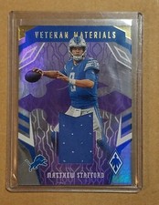 Matthew Stafford 2018 Panini Phoenix Veteran Materials PURPLE Parallel 5/75 RAMS