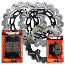 Rotor de disco de freno Yamaha de alta calidad + pastillas FZ6R (pinza de 2 pistones) [2009-2017]