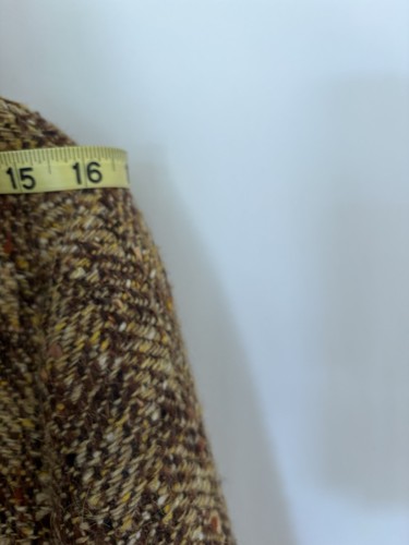 Vtg Mansfield Blazer Jacket Small Womens Tweed Wool England Brown Herringbone - Picture 16 of 16