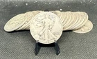 Full Roll (20) 90% Silver Walking Liberty Half Dollars (Circulated Condition)