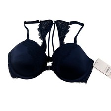 Auden Womens Size 32C Bra The Ace Lightly Lined Racerback Front Closure Blue New